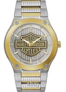 Mens Harley Davidson Bar & Shield Watch Par Bulova One Only Left New, Box/booklet