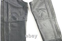 Mens Harley Davidson Leather Chaps 2xl Black Stock 98090-06vm Bar Shield Snaps