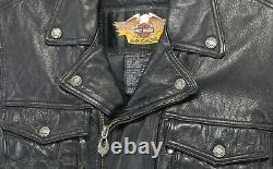 Mens Harley Davidson Veste En Cuir L Noir Nevada 98122-98vm Bar Shield Liner