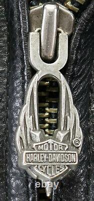 Mens Harley Davidson Veste En Cuir L Noir Nevada 98122-98vm Bar Shield Liner