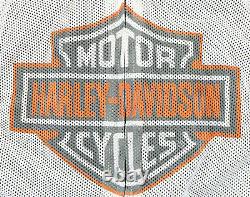 Mens Harley Davidson Veste En Maille M Bar Shield Orange Noir Poches D'armure Gris
