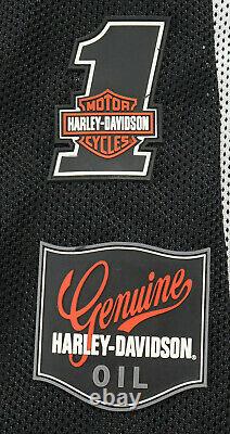 Mens Harley Davidson Veste En Maille M Bar Shield Orange Noir Poches D'armure Gris