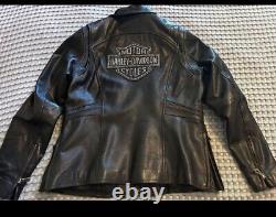 Mesdames Harley Davidson Veste en cuir Bar & Shield cloutée