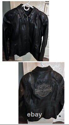 Mesdames Harley Davidson Veste en cuir Bar & Shield cloutée