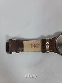 Montre-bracelet pour homme Harley Davidson Bar & Shield Bulova à quartz vintage et rare en cuir