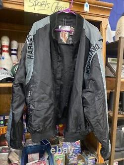 NOUVEAU Blouson en nylon Harley-Davidson pour hommes XXXL noir et gris avec logo Bar & Shield