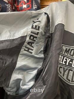 NOUVEAU Blouson en nylon Harley-Davidson pour hommes XXXL noir et gris avec logo Bar & Shield