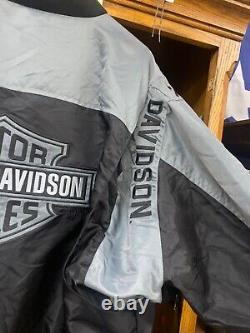 NOUVEAU Blouson en nylon Harley-Davidson pour hommes XXXL noir et gris avec logo Bar & Shield