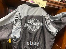 NOUVEAU Blouson en nylon Harley-Davidson pour hommes XXXL noir et gris avec logo Bar & Shield