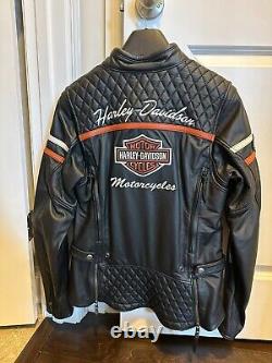 NOUVELLE veste en cuir Harley Davidson pour femme Miss Enthusiast Bar & Shield 98134-17VW