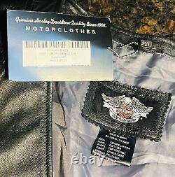 NWT Gilet en Cuir Harley Davidson Homme avec Aile HONOR et Écu Taille 2XL