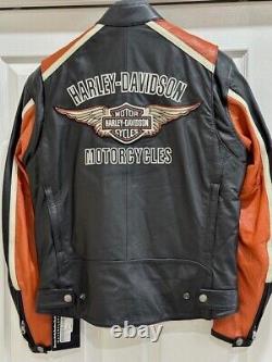 NWT Harley Davidson 2010 Veste en Cuir Prestige pour Hommes Bar&Shield MOYEN