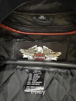 NWT Harley Davidson 2010 Veste en Cuir Prestige pour Hommes Bar&Shield MOYEN