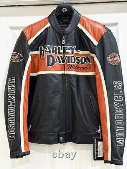 NWT Harley Davidson 2010 Veste en Cuir Prestige pour Hommes Bar&Shield MOYEN