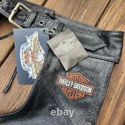 Nouveau Harley Davidson Bar Shield Stock Cuir Chaps Équipement de Moto HD NWT 98090-VM