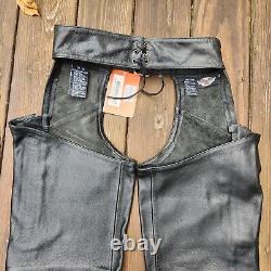 Nouveau Harley Davidson Bar Shield Stock Cuir Chaps Équipement de Moto HD NWT 98090-VM