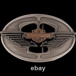 Nouvelle boucle de ceinture Harley Davidson Bar Shield Logo Biker Motorcycle Wing emblem NOS
