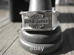 Nwt Hommes Harley-davidson Silver Ring Taille 15 Jewelry Bar & Shield Signet
