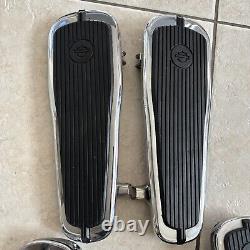 OEM 95-22 Harley Softail, Touring Repose-pieds de plancher Crested Bar & Shield