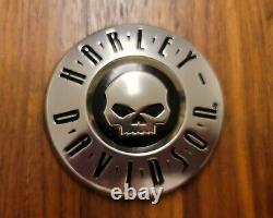 Oem Harley Willie G. Skull Cvo Round Fuel Gas Tank Emblems Badges + Bar & Shield