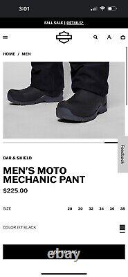 Pantalon de mécanicien moto pour homme avec poches pour genouillères Bar & Shield