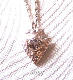 Pendentif collier flèche Bar & Shield Harley Davidson en argent 925 et or 10KT