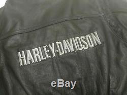 Pristeen Cuir Moto Véritable Harley Davidson Jacket Bar And Shield Petit