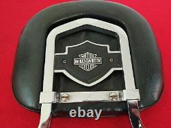 Rare Authentique 82-03 Harley Fxr Bar & Shield Backrest Upright Sportster Dyna Sissy