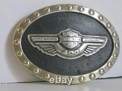 Rare Harley Davidson 1903-2003 Boucle De Ceinture Du 100e Anniversaire