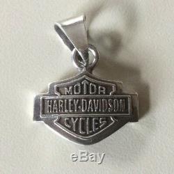 Rare Vintage Harley-davidson Bar & Shield 1/2 Oz. Argent Charm