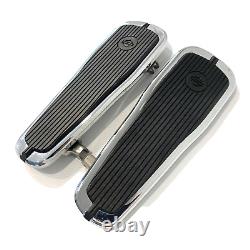 Repose-pieds de plancher chromé OEM Harley 86-17 Softail Crested Bar & Shield