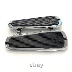 Repose-pieds de plancher chromé OEM Harley 86-17 Softail Crested Bar & Shield