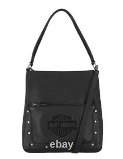 Sac à main hobo Harley Davidson pour femmes avec studs plats et logo Bar & Shield MHW043/08