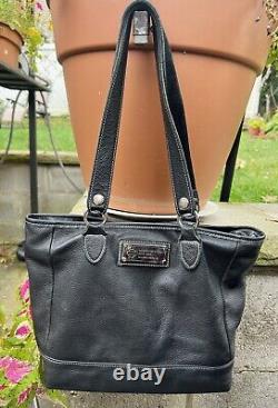 Sac à main / sac à bandoulière en cuir noir avec logo en forme de bouclier de Harley Davidson pour femmes de style vintage