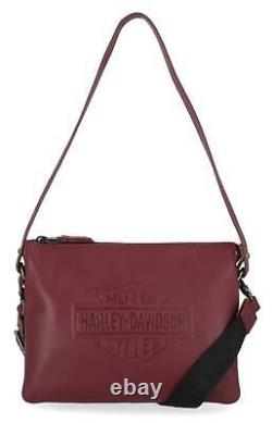 Sac bandoulière Harley-Davidson pour femmes Rebel Pebble Bar & Shield Oxblood