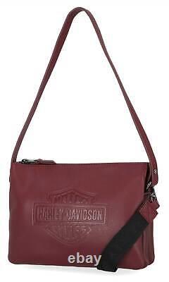 Sac bandoulière Harley-Davidson pour femmes Rebel Pebble Bar & Shield Oxblood