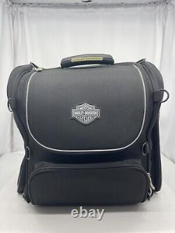 Sac de bagages de voyage Harley-Davidson Bar & Shield à fermeture éclair en nylon noir.