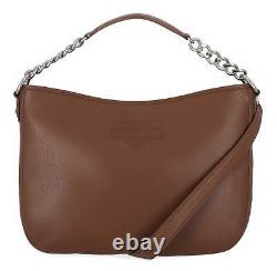 Sac hobo en cuir avec chaîne et logo Bar & Shield pour femmes Harley-Davidson Cognac