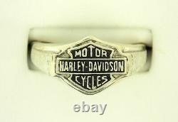 Sterling Silver Gents Harley Davidson Ring Bar & Shield Logo Classy Design