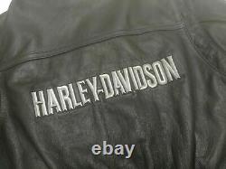 Superbe Véritable Harley Davidson Veste De Moto En Cuir Bar Et Bouclier Petit