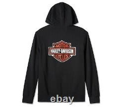 Sweat à capuche zippé Harley Davidson pour hommes avec le logo Bar & Shield