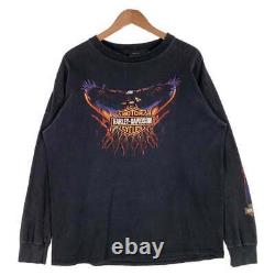 T-shirt à manches longues d'occasion Harley-Davidson Eagle Bar & Shield Flame des années 2000