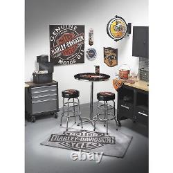 Tabouret de bar pivotant Harley-Davidson Bar & Shield Noir, Modèle# HDL-12116