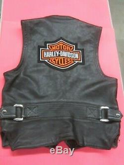Taille Veste En Cuir Véritable Harley Road King V-logo L Grand Noir, Bar & Shield