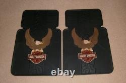 Tapis de sol Vintage Harley Davidson avec ailes d'aigle relevées Bar & Shield pour voiture et camion