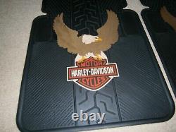 Tapis de sol Vintage Harley Davidson avec ailes d'aigle relevées Bar & Shield pour voiture et camion