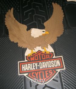 Tapis de sol Vintage Harley Davidson avec ailes d'aigle relevées Bar & Shield pour voiture et camion