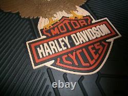 Tapis de sol Vintage Harley Davidson avec ailes d'aigle relevées Bar & Shield pour voiture et camion