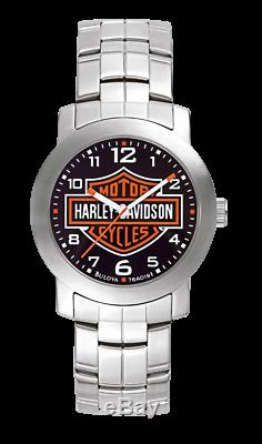 Tout Neuf Montre Homme Harley-davidson Bar & Shield Hommes Poignet D'argent Montre 76a019
