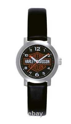Toute Nouvelle Montre Noire Harley-davidson Bar & Shield Pour Femmes Bulova 76l10